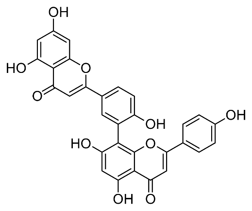 Two-dimensional chemical structure of natural Amentoflavone